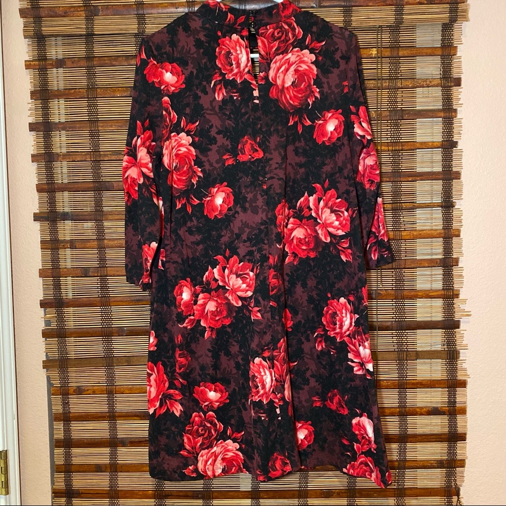 Black and red floral dress